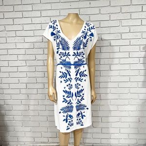 Boden Holiday Kleid-Tanya Embroidered White Dress 14 - 16